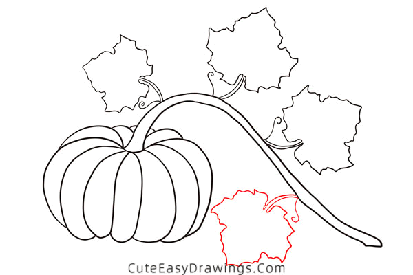 how to draw a pumpkin - www.cuteeasydrawings.com