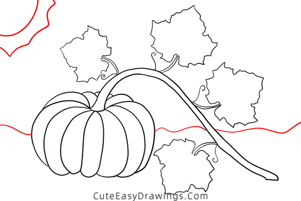 how to draw a pumpkin - www.cuteeasydrawings.com