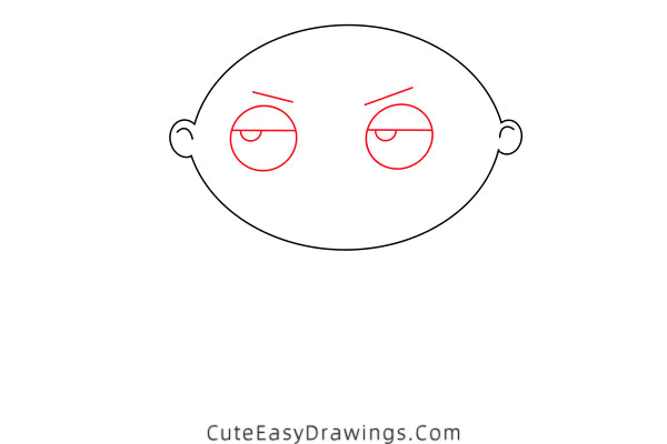 how to draw stewie griffin - www.cuteeasydrawings.com