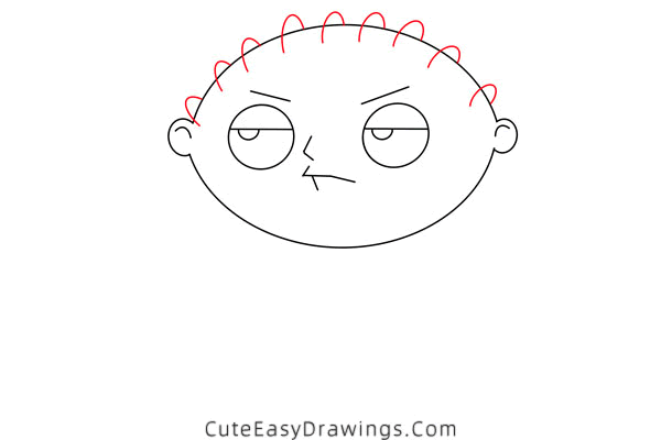 how to draw stewie griffin - www.cuteeasydrawings.com