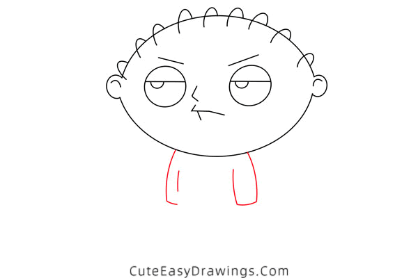 how to draw stewie griffin - www.cuteeasydrawings.com