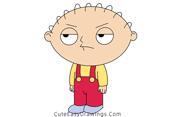 how to draw stewie griffin - www.cuteeasydrawings.com