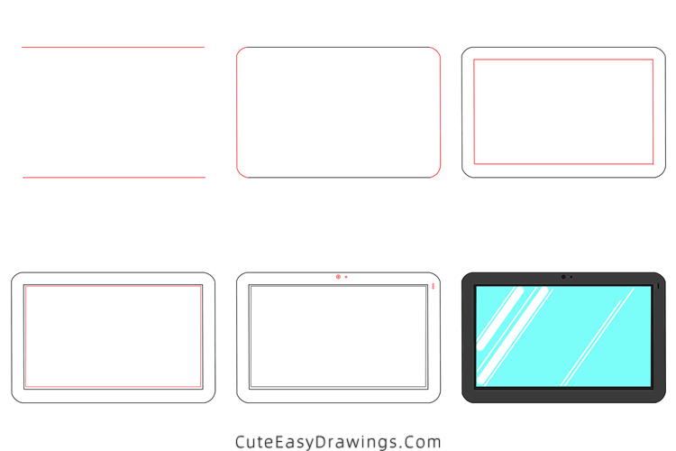 How to Draw a Tablet Step by Step Cute Easy Drawings