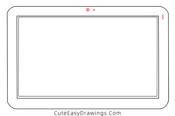 how to draw a tablet - www.cuteeasydrawings.com