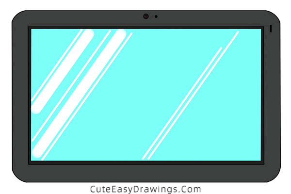 how to draw a tablet - www.cuteeasydrawings.com