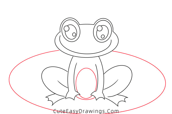 how to draw a frog on a lotus leaf - www.cuteeasydrawings.com