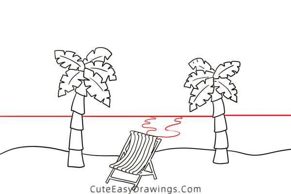 how to draw a beach - www.cuteeasydrawings.com