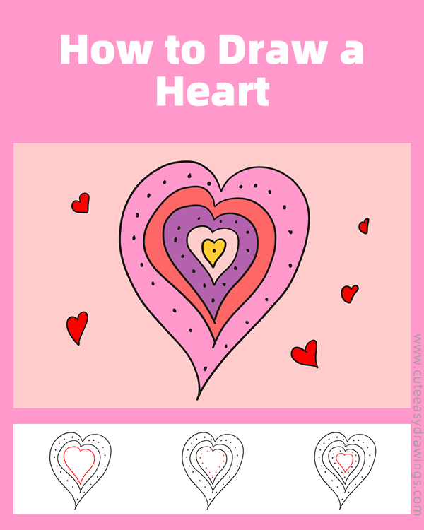 how to draw a heart - www.cuteeasydrawings.com