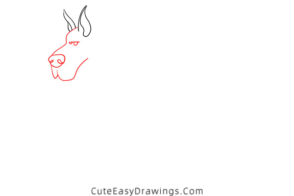 how to draw a great dane - www.cuteeasydrawings.com