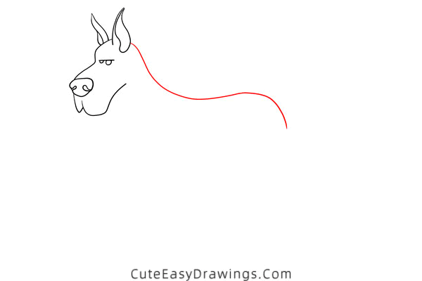 how to draw a great dane - www.cuteeasydrawings.com