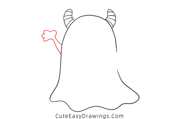 how to draw a monster with jack-o-lantern - www.cuteeasydrawings.com