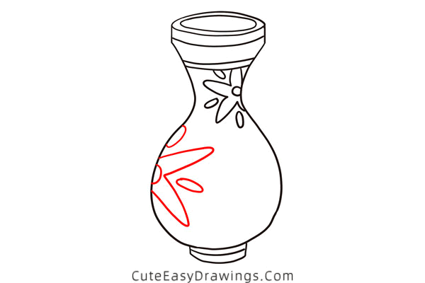 how to draw a vase - www.cuteeasydrawings.com