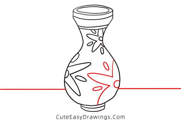 how to draw a vase - www.cuteeasydrawings.com