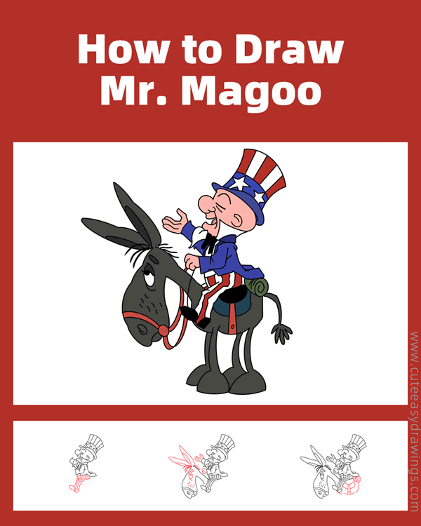 how to draw mr magoo - www.cuteeasydrawings.com