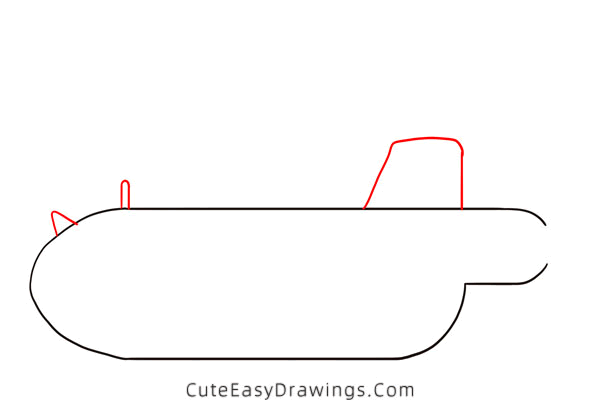 how to draw a submarine - www.cuteeasydrawings.com