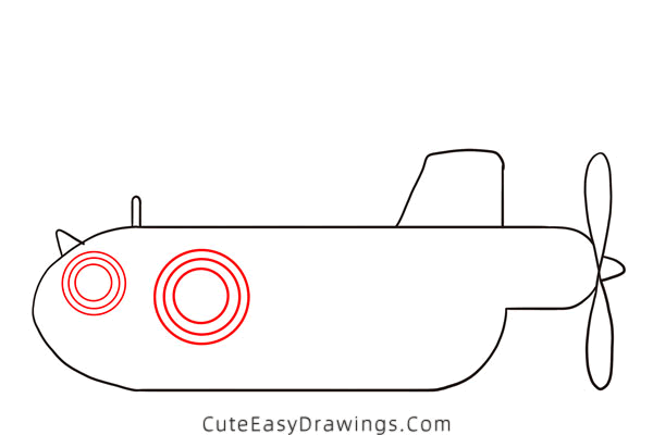 how to draw a submarine - www.cuteeasydrawings.com