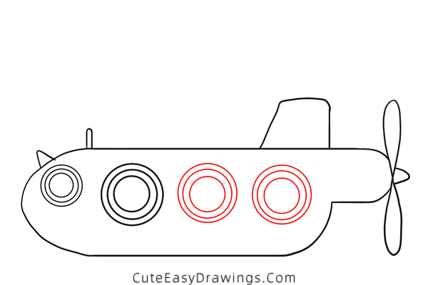 how to draw a submarine - www.cuteeasydrawings.com