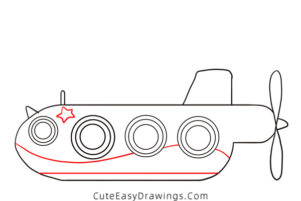 how to draw a submarine - www.cuteeasydrawings.com