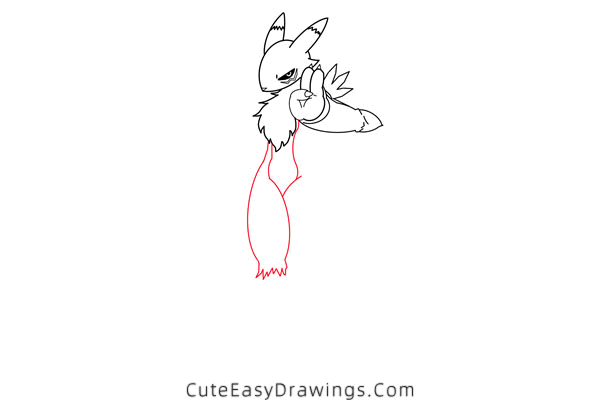 how to draw renamon from digimon - www.cuteeasydrawings.com