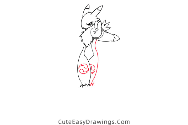 how to draw renamon from digimon - www.cuteeasydrawings.com