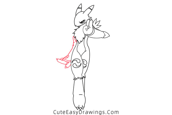 how to draw renamon from digimon - www.cuteeasydrawings.com