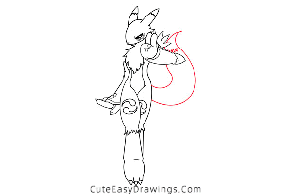 how to draw renamon from digimon - www.cuteeasydrawings.com