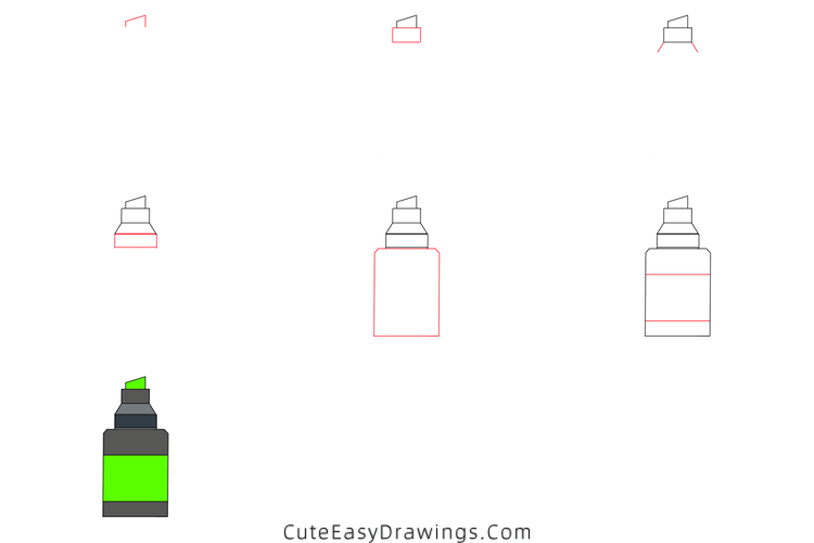 how to draw a marker - www.cuteeasydrawings.com
