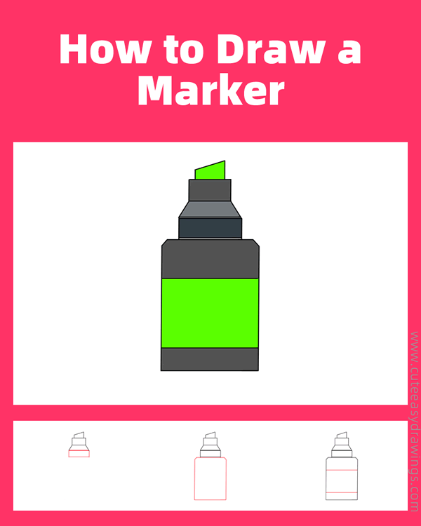 how to draw a marker - www.cuteeasydrawings.com