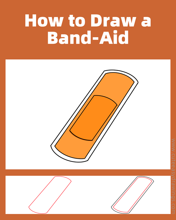 how to draw a band-aid - www.cuteeasydrawings.com