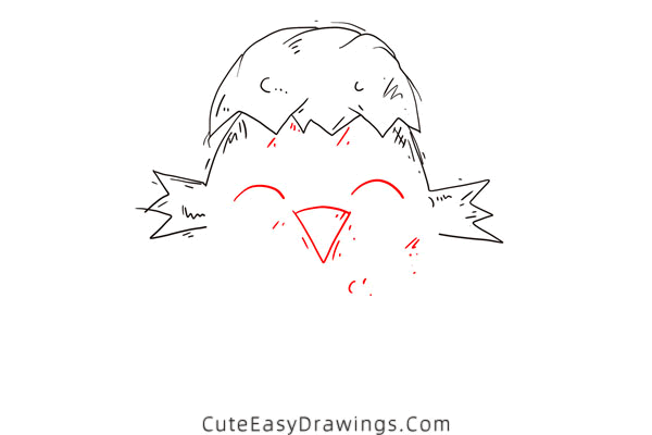 how to draw an easter chick - www.cuteeasydrawings.com