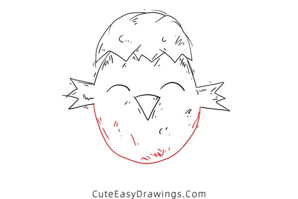 how to draw an easter chick - www.cuteeasydrawings.com