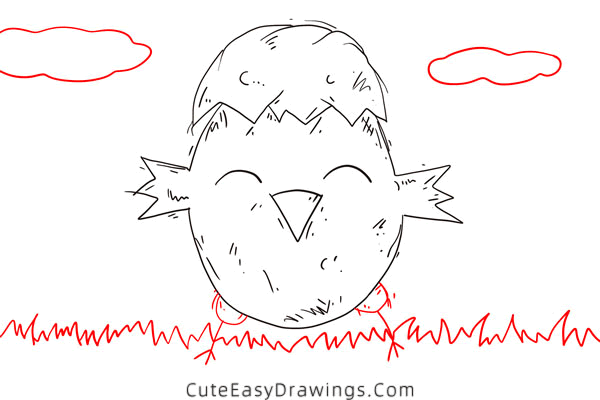 how to draw an easter chick - www.cuteeasydrawings.com