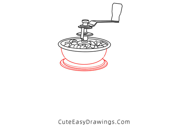 how to draw a coffee grinder - www.cuteeasydrawings.com