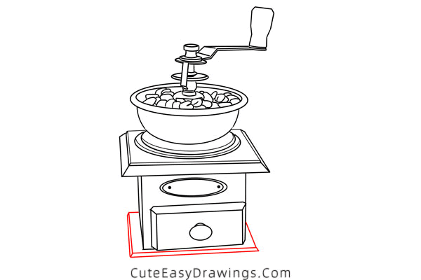 how to draw a coffee grinder - www.cuteeasydrawings.com