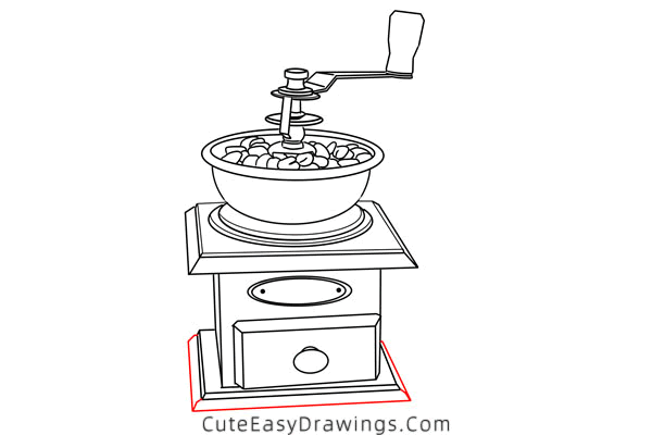 how to draw a coffee grinder - www.cuteeasydrawings.com