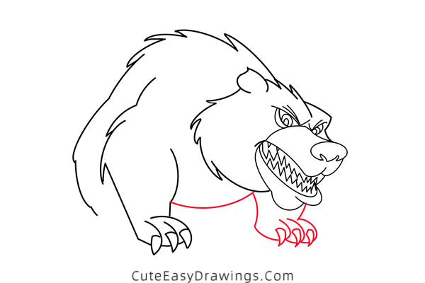 how to draw a brown bear - www.cuteeasydrawings.com