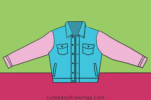 how to draw a jacket - www.cuteeasydrawings.com