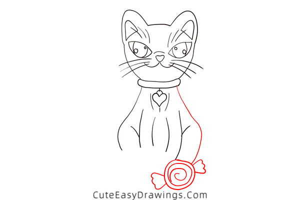 how to draw a black cat - www.cuteeasydrawings.com