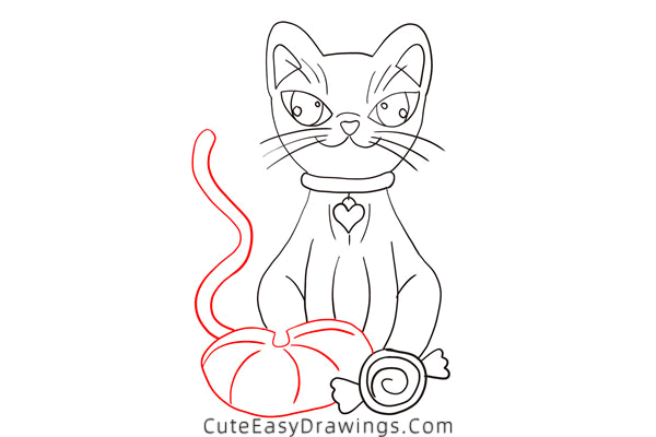 how to draw a black cat - www.cuteeasydrawings.com