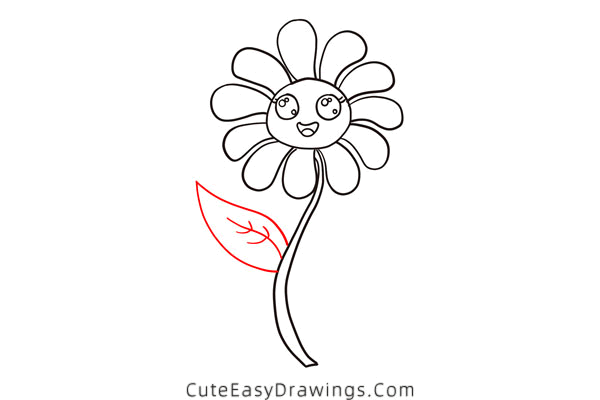 how to draw a cartoon flower - www.cuteeasydrawings.com