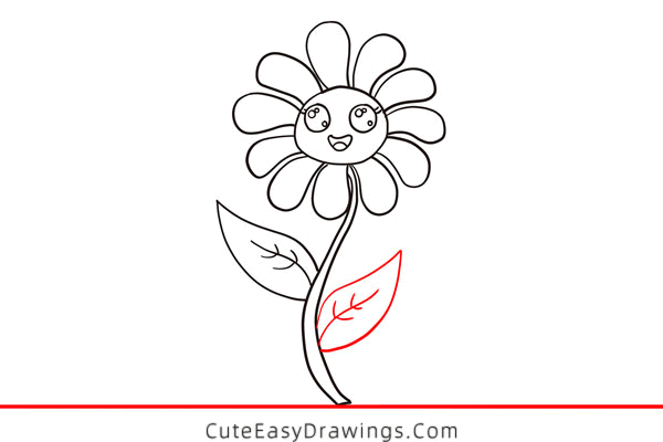 how to draw a cartoon flower - www.cuteeasydrawings.com