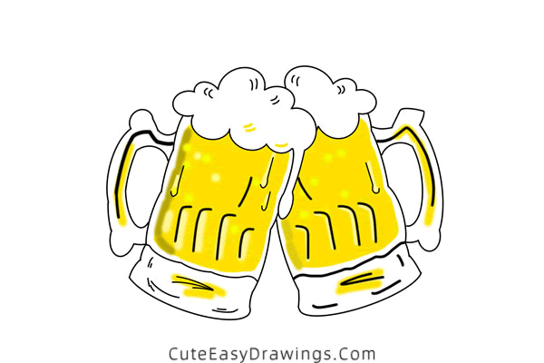 how to draw a beer mug - www.cuteeasydrawings.com