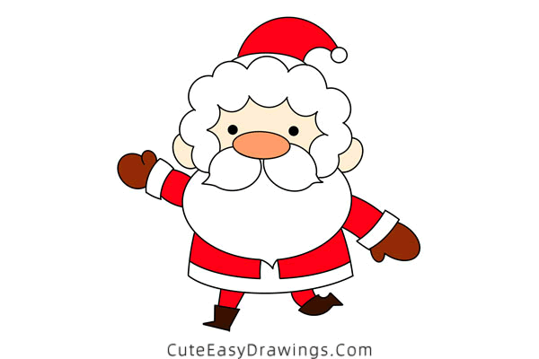 how to draw santa - www.cuteeasydrawings.com