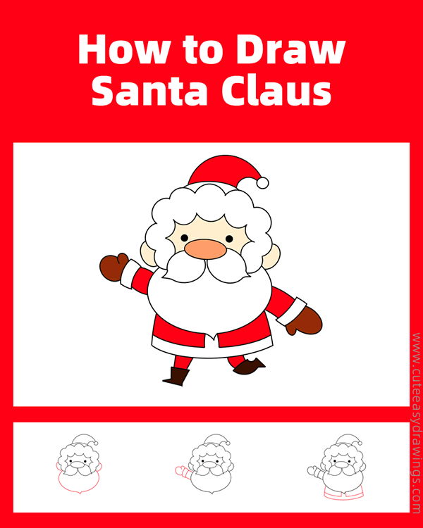 how to draw santa - www.cuteeasydrawings.com