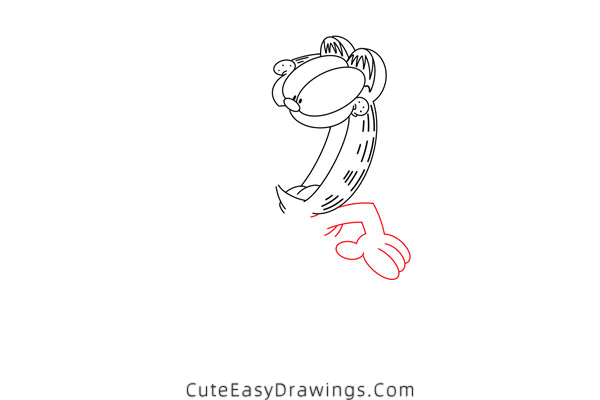 how to draw garfield eating - www.cuteeasydrawings.com