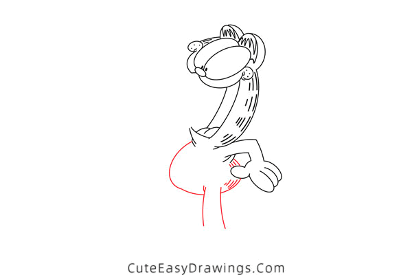 how to draw garfield eating - www.cuteeasydrawings.com