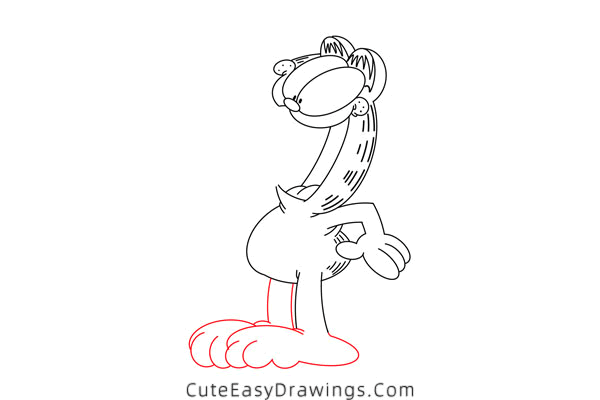 how to draw garfield eating - www.cuteeasydrawings.com