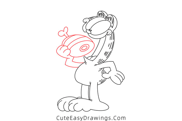 how to draw garfield eating - www.cuteeasydrawings.com