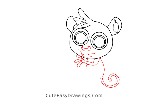 how to draw a tarsier - www.cuteeasydrawings.com