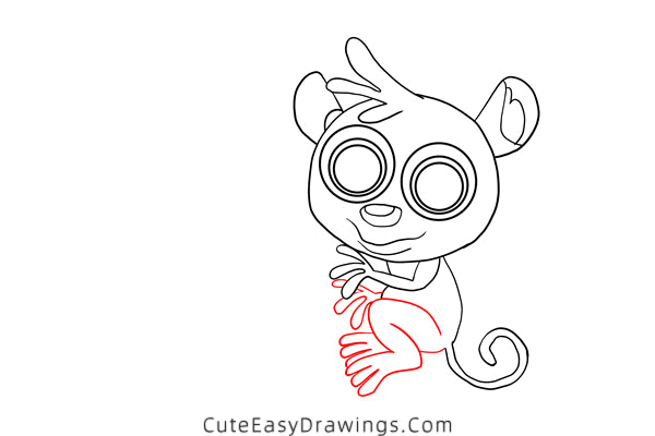 how to draw a tarsier - www.cuteeasydrawings.com